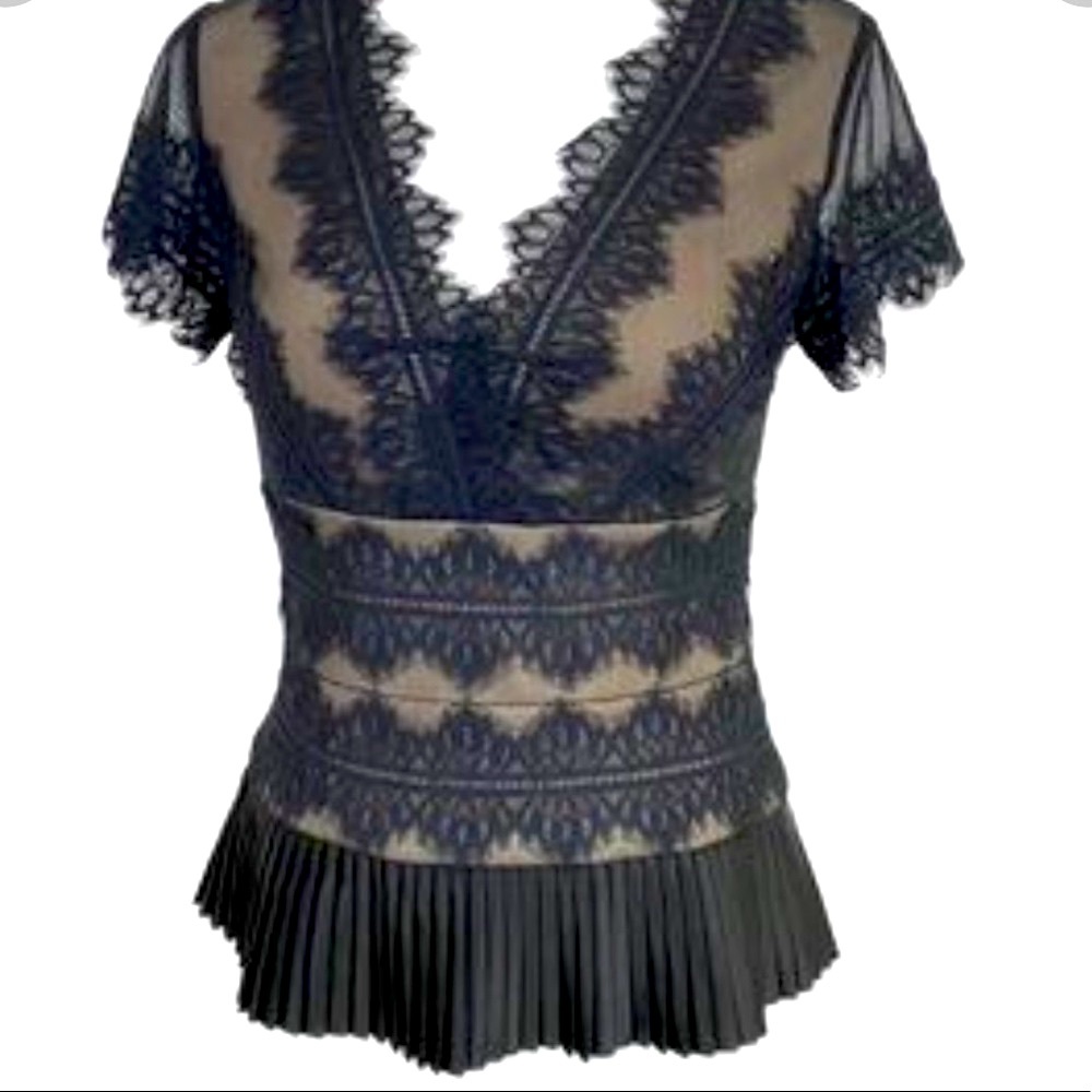 JS Collections Navy Lace Blouse